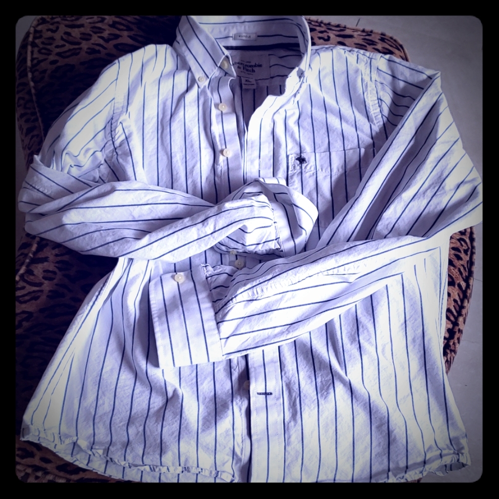 ABERCROMBIE striped muscle shirt XL 100%cotton